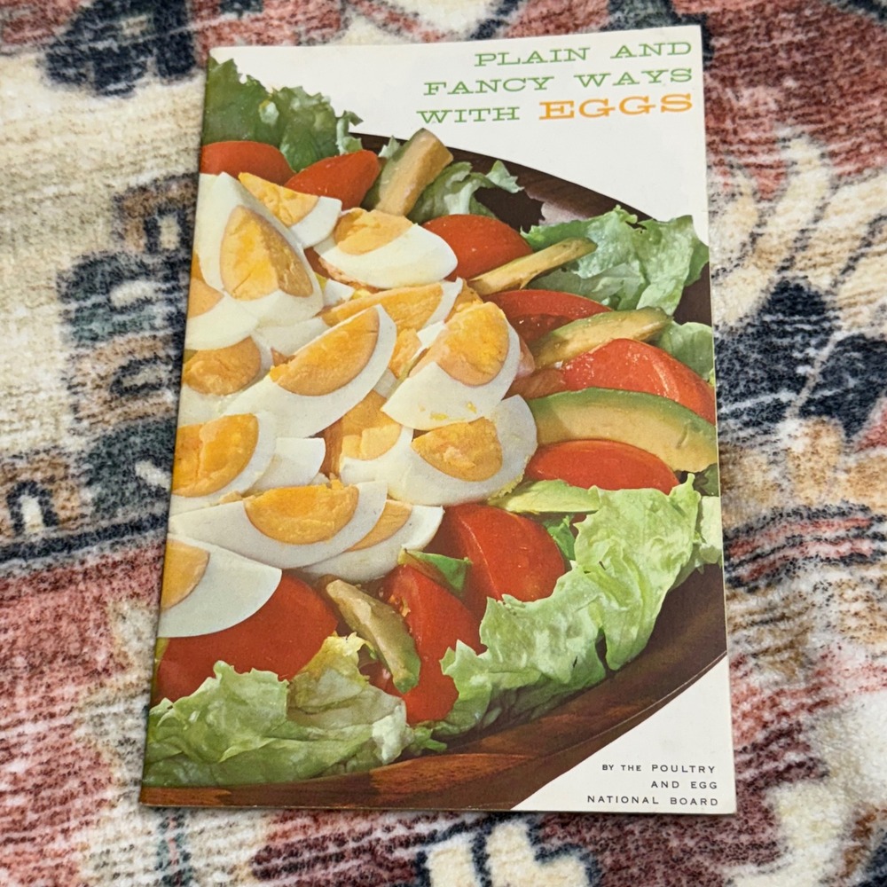 Vintage 1965 Plain and Fancy‎ Ways with Eggs Cookbook Recipes